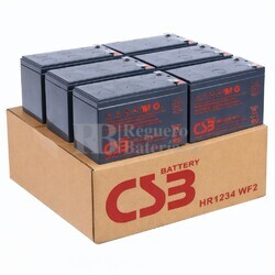 Pack 6 Bater�as CSB HR1234WF2 | 12 Voltios 9 Amperios AGM